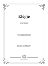 Massenet Elgie In G Minor For Voice And Piano