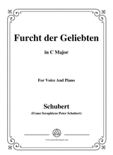 Schubert Furcht Der Geliebten In C Major For Voice And Piano
