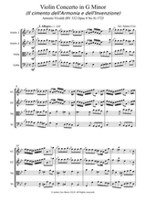 Violin Concerto In G Minor String Quartet Antonio Vivaldi Rv 332 Opus 8 No 8