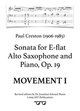 Saxophone Sonata Op 19 Movement I