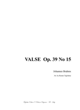 Brahms Valse Op 39 No 15 For Piano In G Major