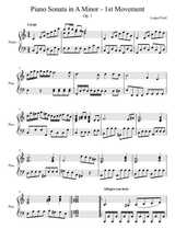 Piano Sonata In A Minor Op 1