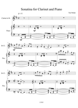 Sonatina For Clarinet And Piano Movement Iii Summer Shower Piano Acc