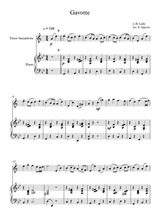 Gavotte Jean Baptiste Lully For Tenor Saxophone Piano