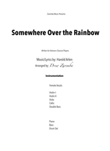 Somewhere Over The Rainbow For Strings Piano Vocal Arr Drew Zaremba