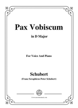 Schubert Pax Vobiscum In D Major For Voice And Piano