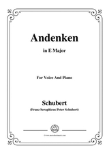Schubert Andenken In E Major For Voice Piano
