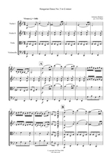 Brahms Hungarian Dance No 5 In G Minor For String Quartet Score And Parts