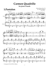 Carmen Quadrille Op 134 Piano Duet