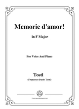 Tosti Memorie D Amor In F Major For Voice And Piano