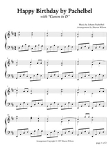 Happy Birthday By Pachelbel Piano Solo