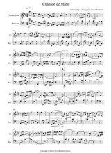 Chanson De Matin For Clarinet And Bassoon