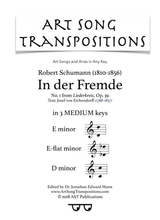 In Der Fremde Op 39 No 1 In 3 Medium Keys E E Flat D Minor