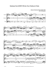 Sinfonia No 10 Bwv 796 For Two Violins Viola