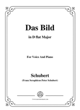 Schubert Das Bild In D Flat Major Op 165 No 3 For Voice And Piano