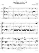 Bach Fugue In C Bwv 582 Transcribed For String Quartet