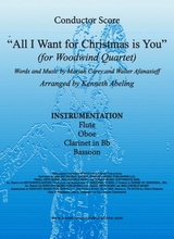 All I Want For Christmas Is You For Woodwind Quartet