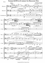 Sonata K498 In G Minor For Bassoon Trio